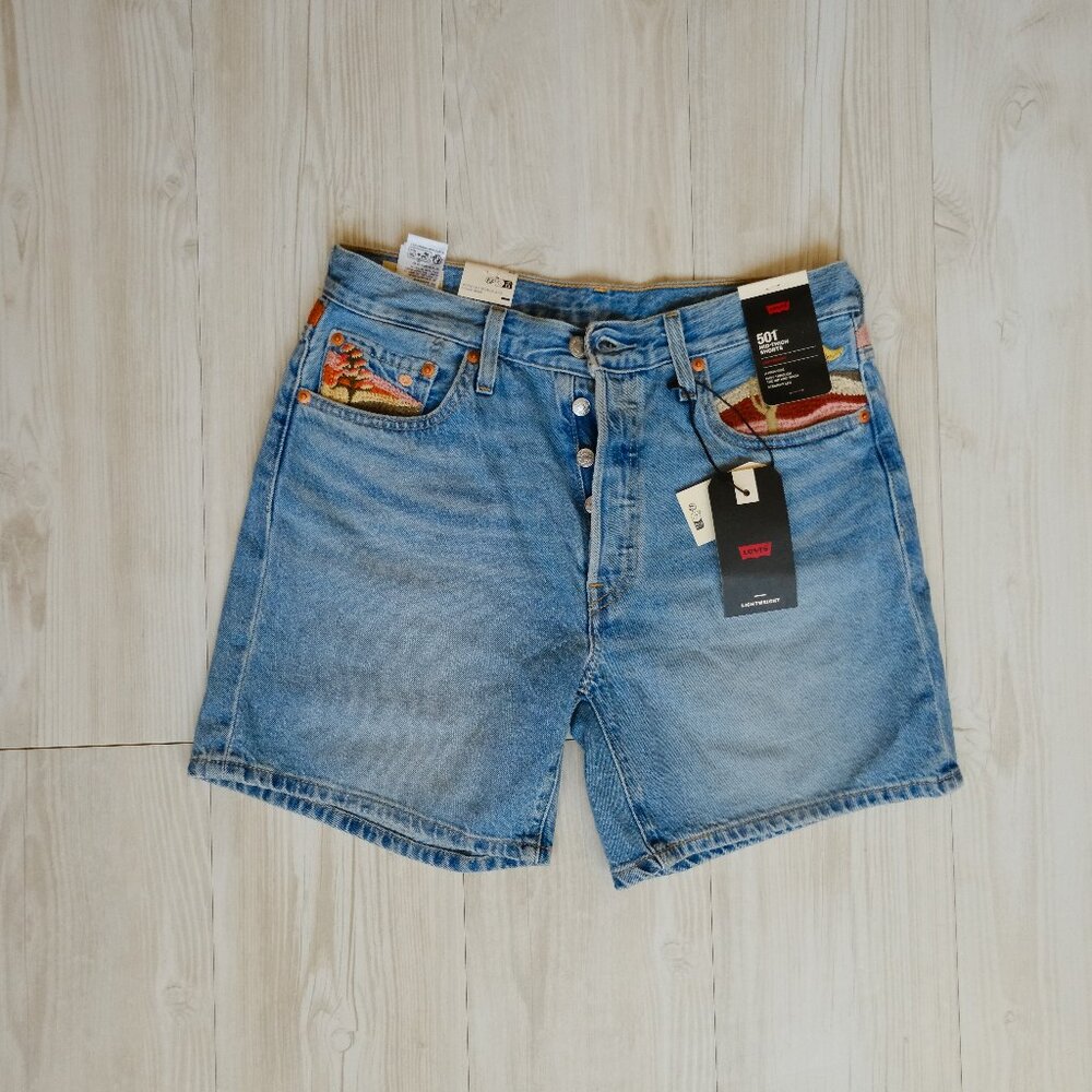 Levi's 501® Original Fit High Rise Mid-thigh Lightweight Women's Shorts Size 29